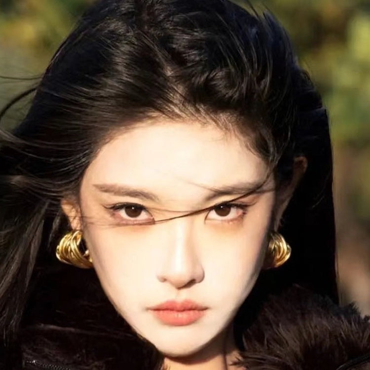 Pendientes de aro grandes con garra elegante, pendientes gruesos trenzados de oro y plata con alfileres de plata S925