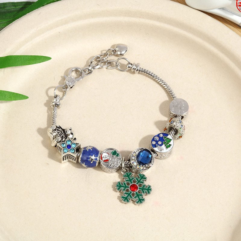 Christmas Bracelet Santa Tree Snowflake Charming Pendant Xmas Gift