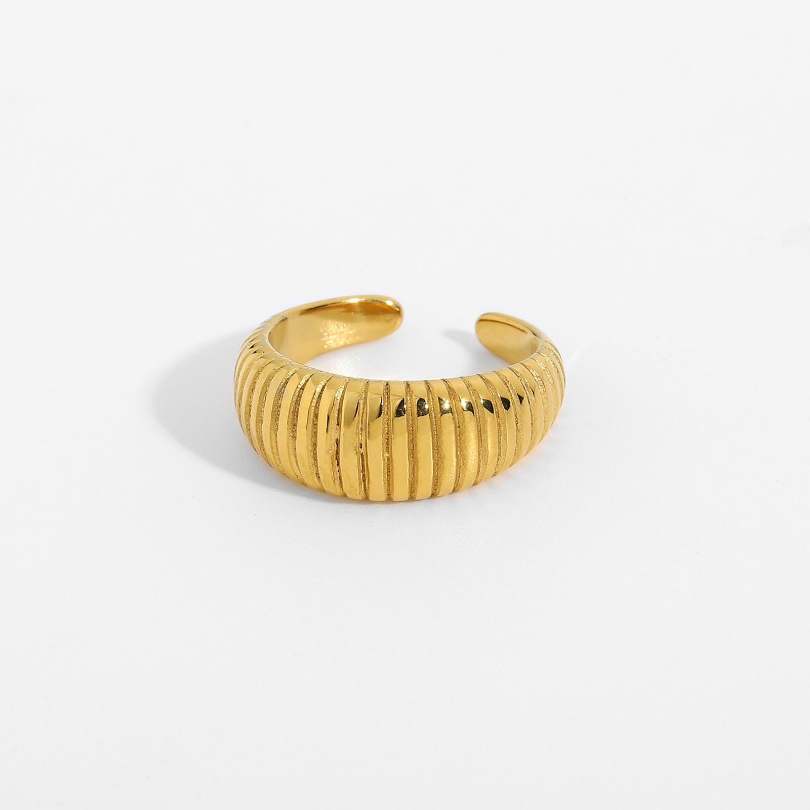 Bagues plaquées or 14 carats Croissant Chevalière torsadée Bague dôme épaisse Bague étoile empilable Bijoux minimalistes
