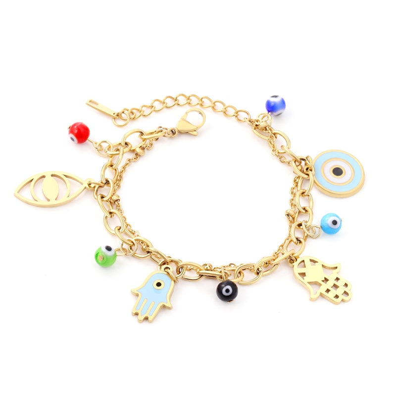 Gold Lucky Eye Bracelet Fashion 14K Gold Plated Bracelet