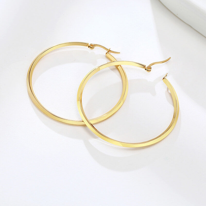 Super Large Hoop Earrings Glitter Gold and Silver Hoop with Silver Pin