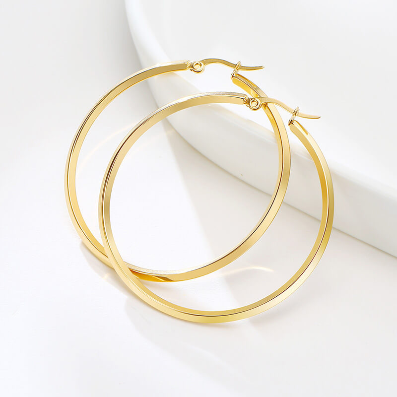 Super Large Hoop Earrings Glitter Gold and Silver Hoop with Silver Pin