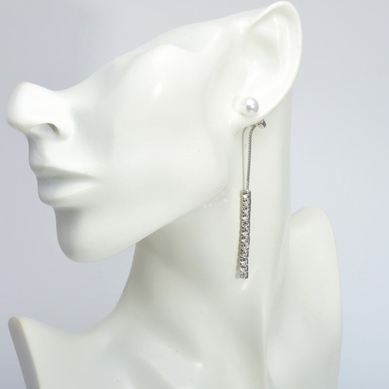 Pendientes colgantes de perlas | Pendientes colgantes de diamantes | Pendientes colgantes para mujer