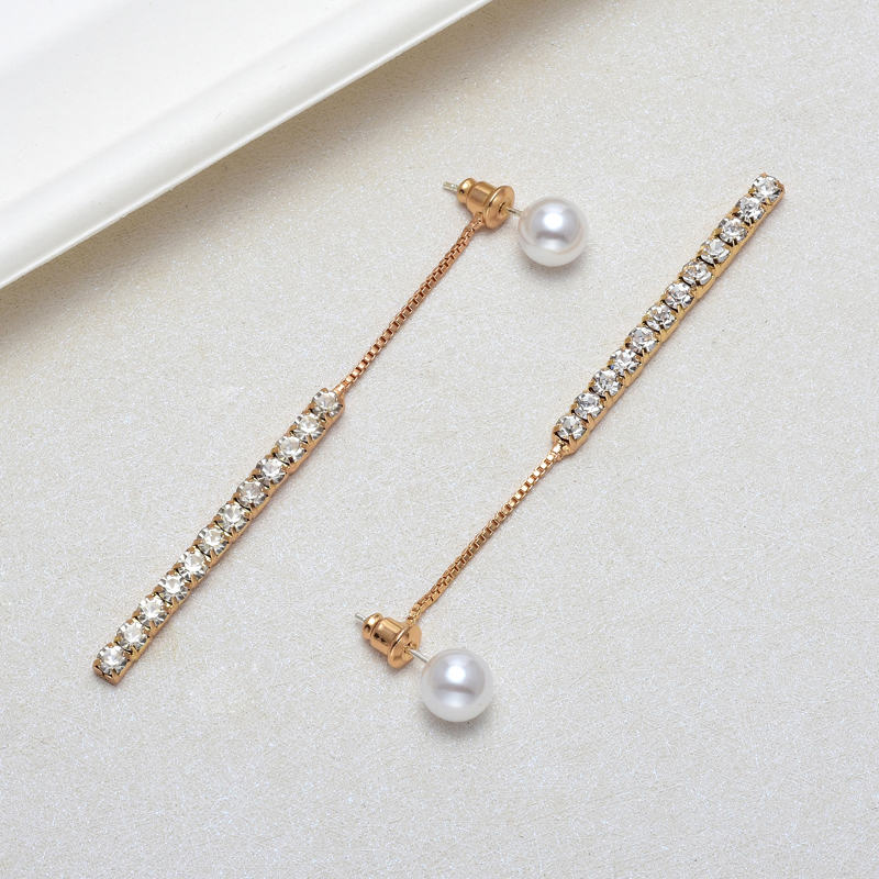 Pendientes colgantes de perlas | Pendientes colgantes de diamantes | Pendientes colgantes para mujer