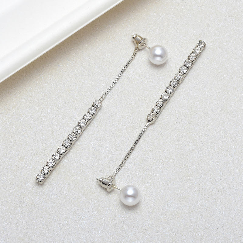 Pendientes colgantes de perlas | Pendientes colgantes de diamantes | Pendientes colgantes para mujer