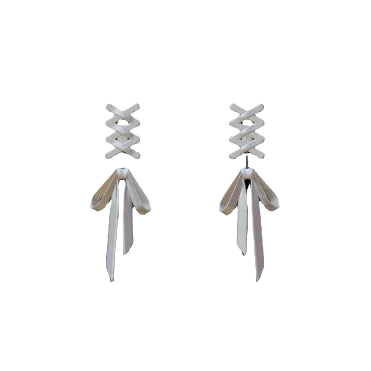 Ballet Style Earring Jackets Sterling Silver Pin Lace And Bowknot Drop Earrings for Girls