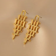 Gold and Silver Tassel Earrings Luxury Dangling Earrings with S925 Silver Pin