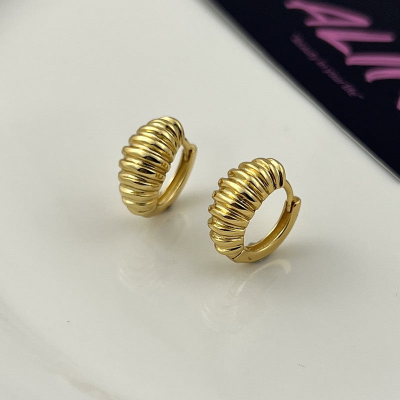 Petite Hoop Earrings Small Croissant Hoop Earrings with S925 Silver Pin