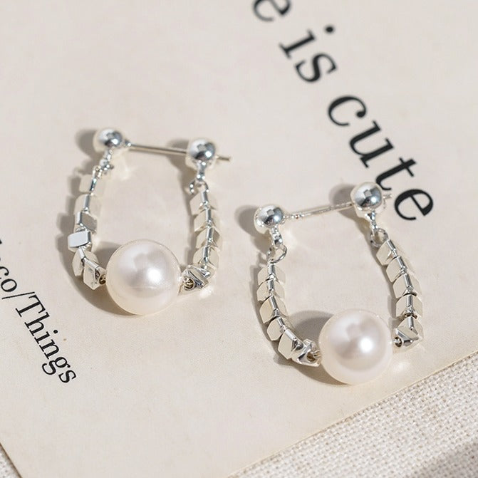 Irregular Pearl Necklace and Bracelet Set | Pearl and Chain Necklace | Silver and Pearl Bracelet