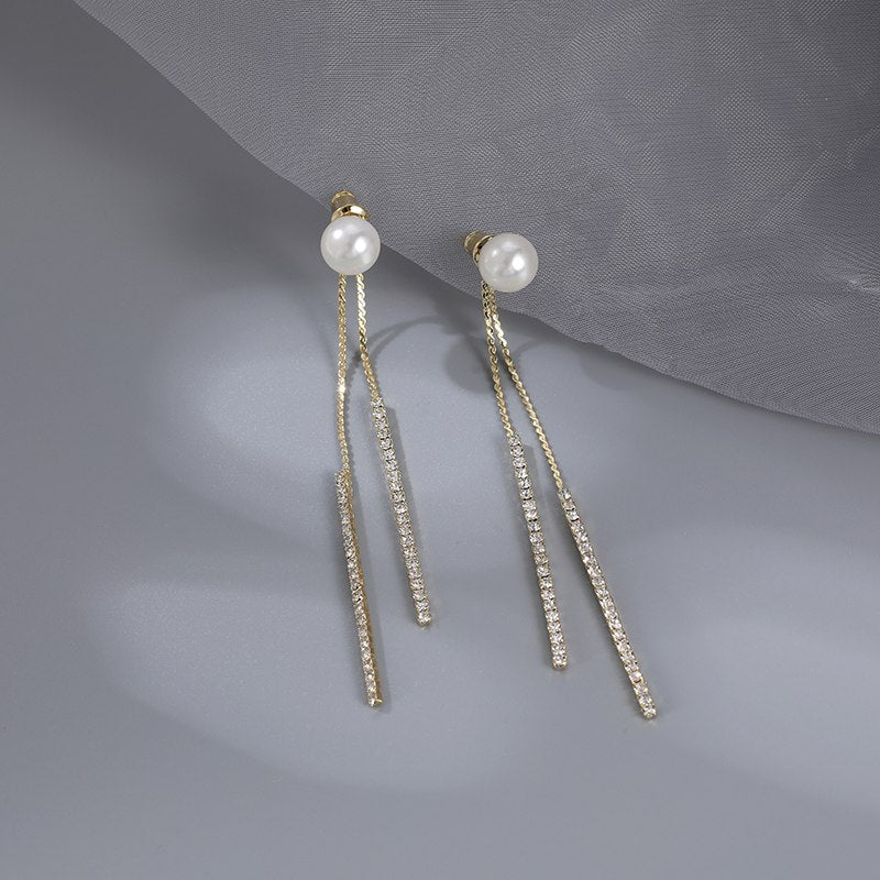 Pendientes colgantes de perlas | Pendientes colgantes de diamantes | Pendientes colgantes para mujer