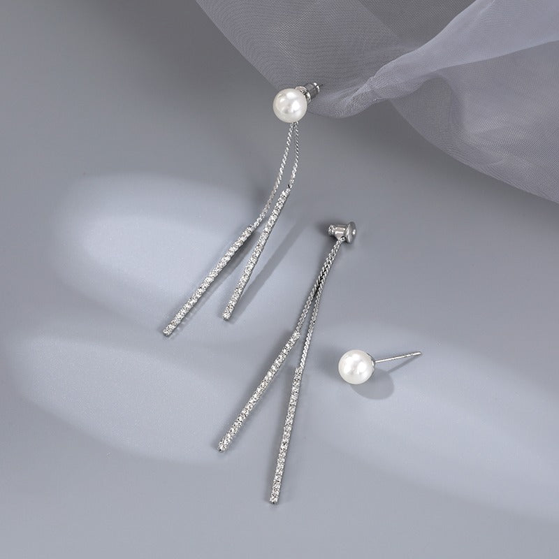 Pendientes colgantes de perlas | Pendientes colgantes de diamantes | Pendientes colgantes para mujer