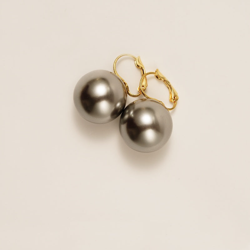 16mm Big Pearl Dangle Earrings Round Pearl Drop Earrings for Women