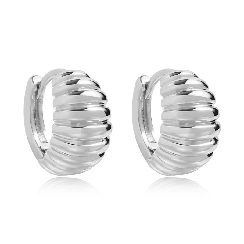 Petite Hoop Earrings Small Croissant Hoop Earrings with S925 Silver Pin