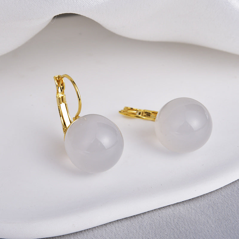16mm Big Pearl Dangle Earrings Round Pearl Drop Earrings for Women