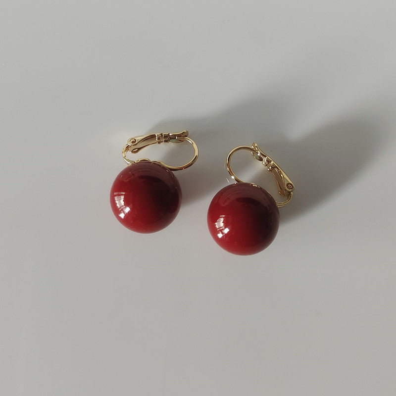 16mm Big Pearl Dangle Earrings Round Pearl Drop Earrings for Women