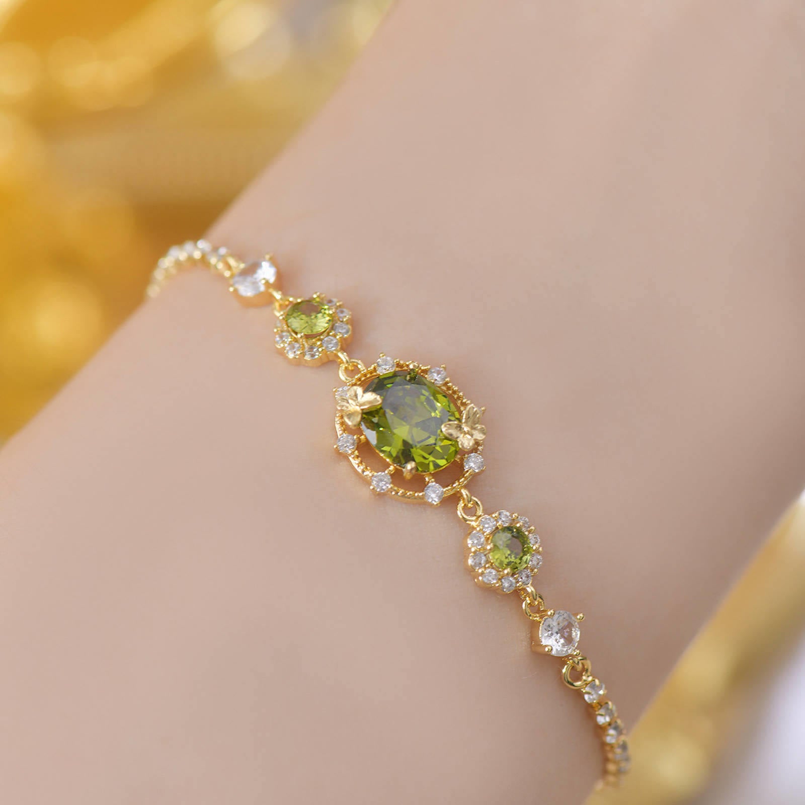 Peridot Stone Jewelry Set Peridot Earrings Bracelet Necklace and Rings Olivine Stone Jewelry