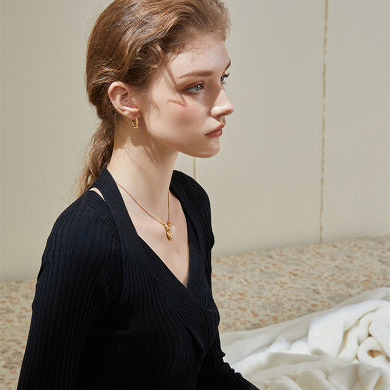 Boucles d'oreilles créoles en perles cubiques métalliques plaquées or 18 carats et argent