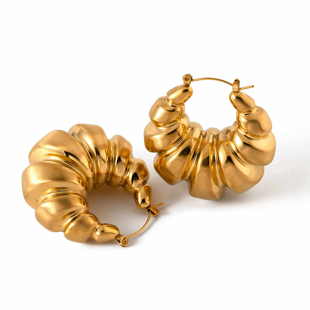 Pendientes De Aro Abierto Chapados En Oro 18k Con Circonitas - Hipoalergénicos, Regalo Perfecto Para Ella