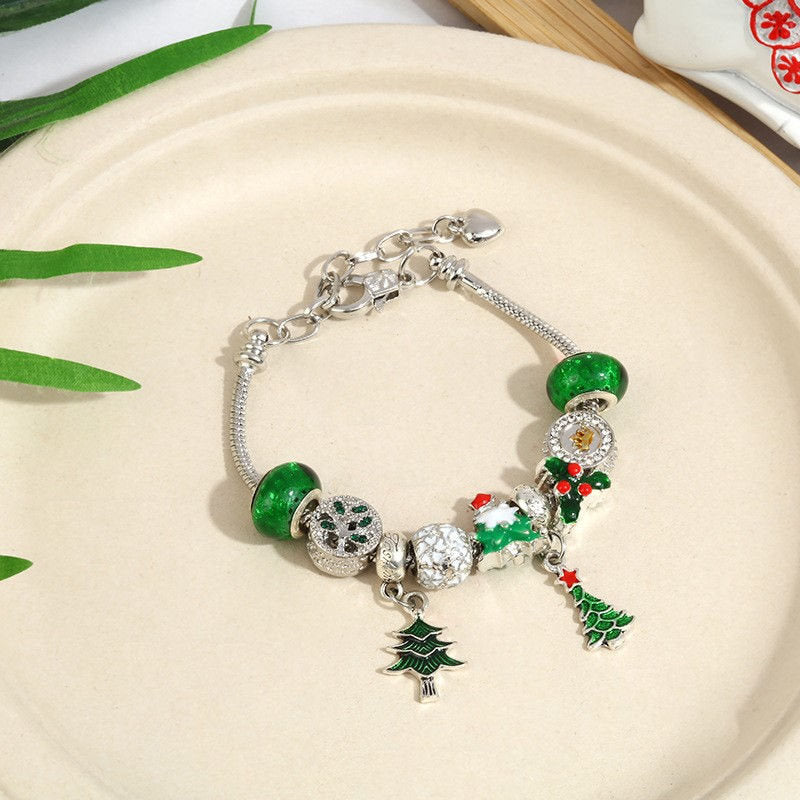 Christmas Bracelet Santa Tree Snowflake Charming Pendant Xmas Gift