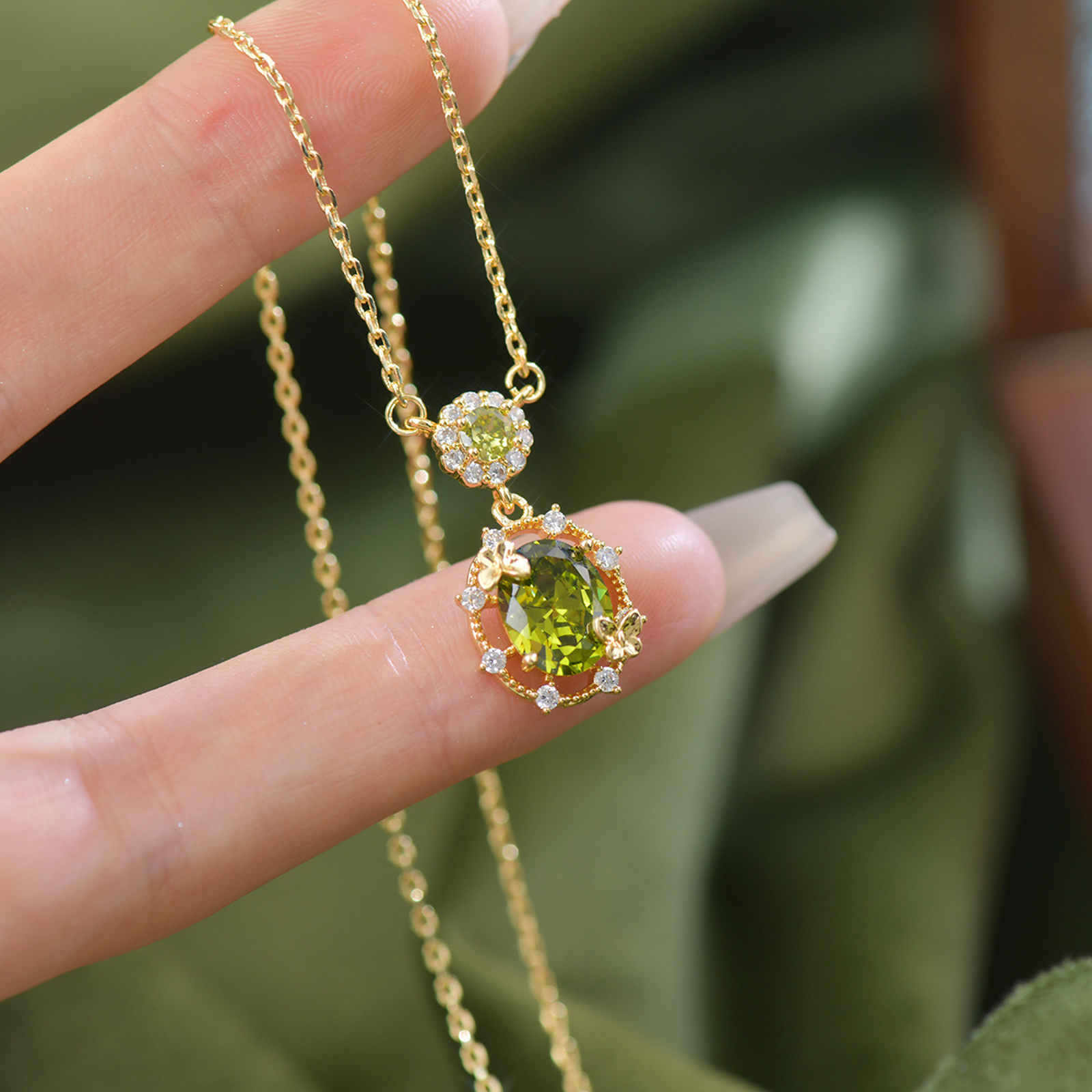 Peridot Stone Jewelry Set Peridot Earrings Bracelet Necklace and Rings Olivine Stone Jewelry