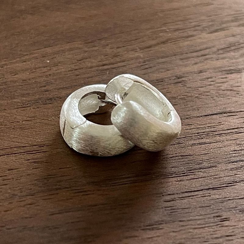 Boutique Brass Hoop Earrings Matte Gold Hoop and Silver Hoop Earring Studs