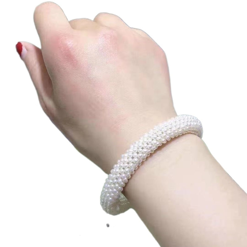 Handmade AAA Freshwater Pearl Bracelet High Luster Multi Strand Pearl Bangle Best Gift to Mom