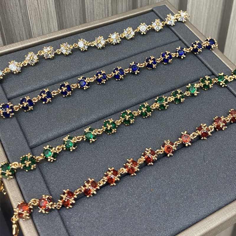 Natural Zircon Cubic Bracelet Gold Wire Three-Dimensional Diamond Rope Bracelet 4 Colors Avaliable