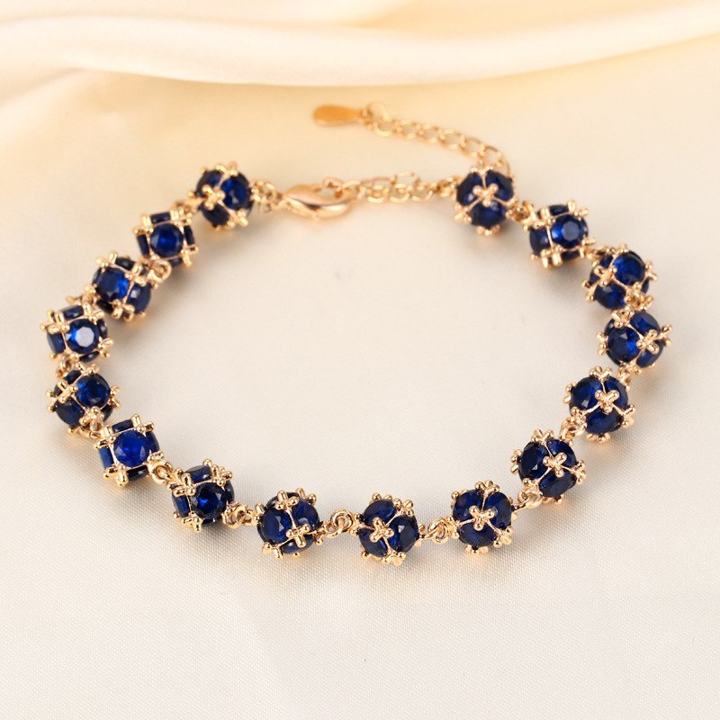 Natural Zircon Cubic Bracelet Gold Wire Three-Dimensional Diamond Rope Bracelet 4 Colors Avaliable