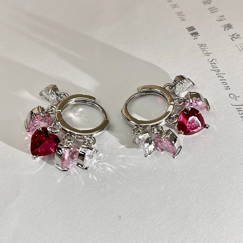 Lily of The Valley Earrings | 3 Moonstone Drop Earrings | Gold Hoop Earrings in Sterling Silver Pin