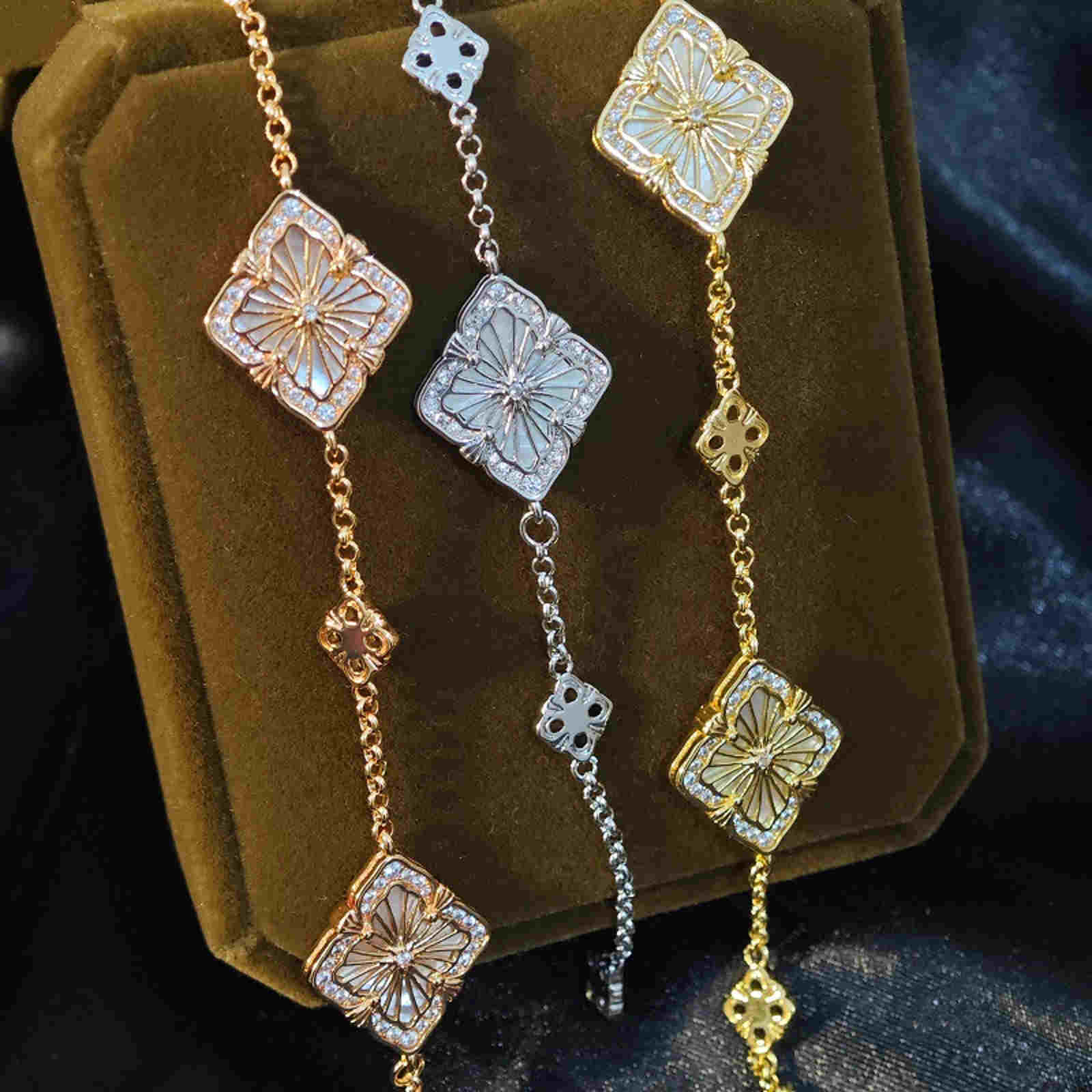 Crystal Clover Bracelets Luxury Style Gold Silver and Rose Gold Bracelet