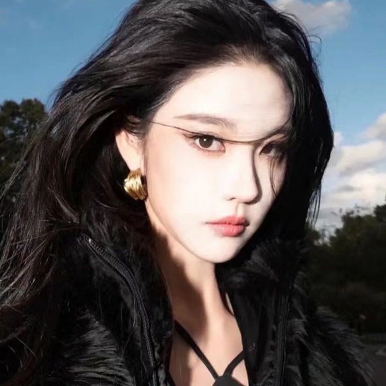 Pendientes de aro grandes con garra elegante, pendientes gruesos trenzados de oro y plata con alfileres de plata S925