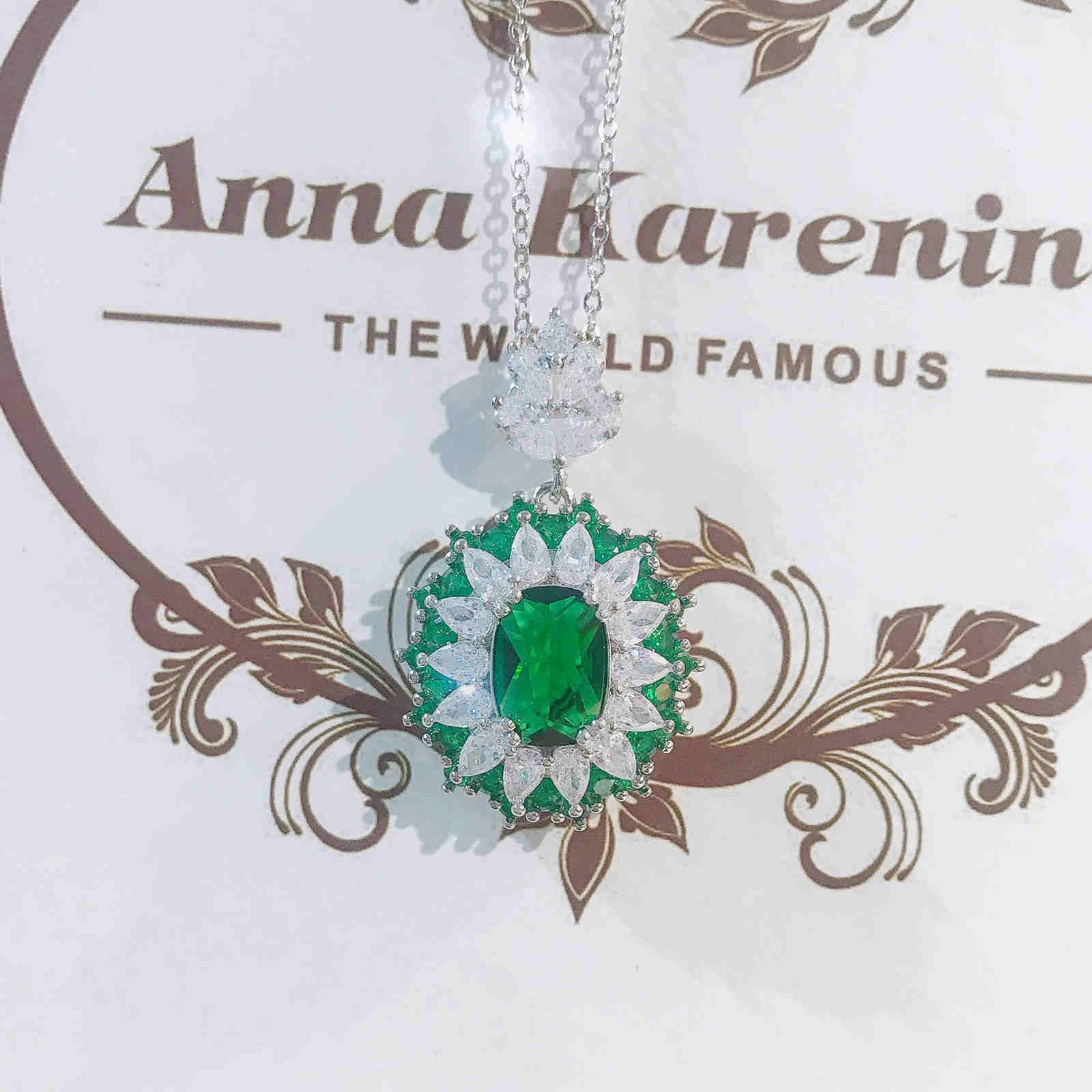 Jewelry Set Blue and Green Synthetic Quartz Crystal Earrings Necklace and Ring Set
