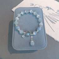 Blue Opal Bracelet | Spinning Crystal Bracelet | Elastic Rope Bracelet 2 Color Available