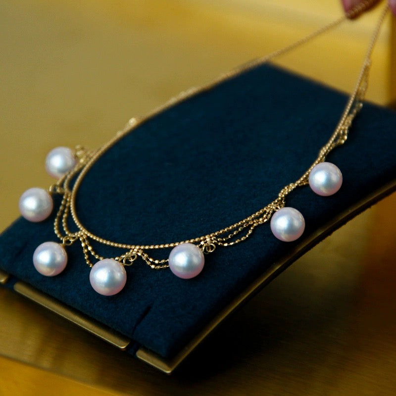 Super Beautiful AAA Freshwater Pearl Pendant | Multi Strand Pearl Pendant Necklace | Pearl Pendant in 18K Gold Plated