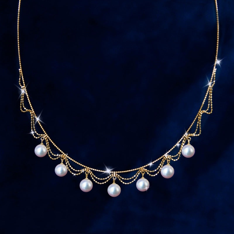Super Beautiful AAA Freshwater Pearl Pendant | Multi Strand Pearl Pendant Necklace | Pearl Pendant in 18K Gold Plated