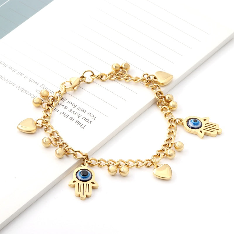 Gold Lucky Eye Bracelet Fashion 14K Gold Plated Bracelet