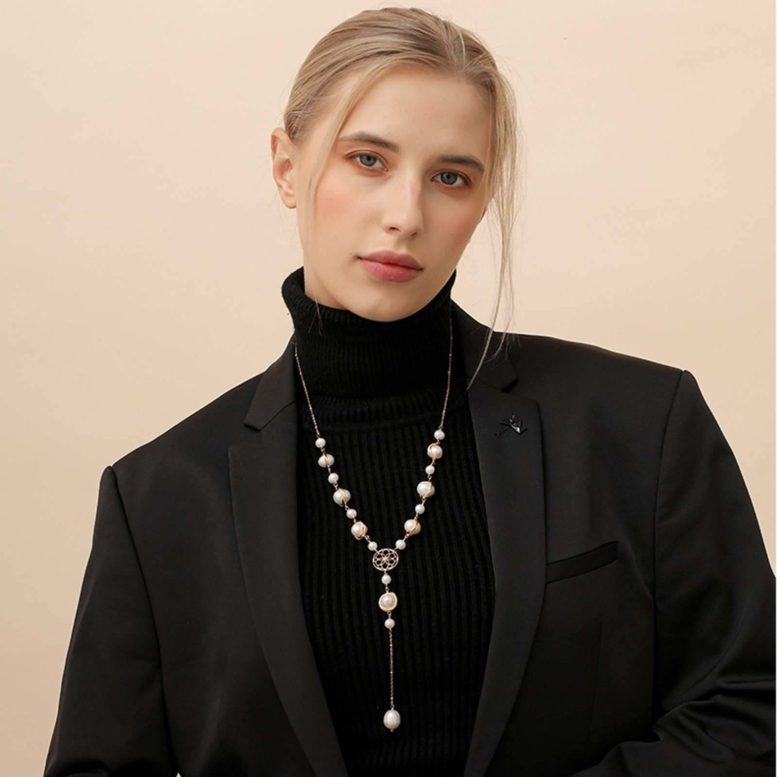 Luxury Real Baroque Pearl Long Necklace Colorful Freshwater Pearl Long Sweater Chain