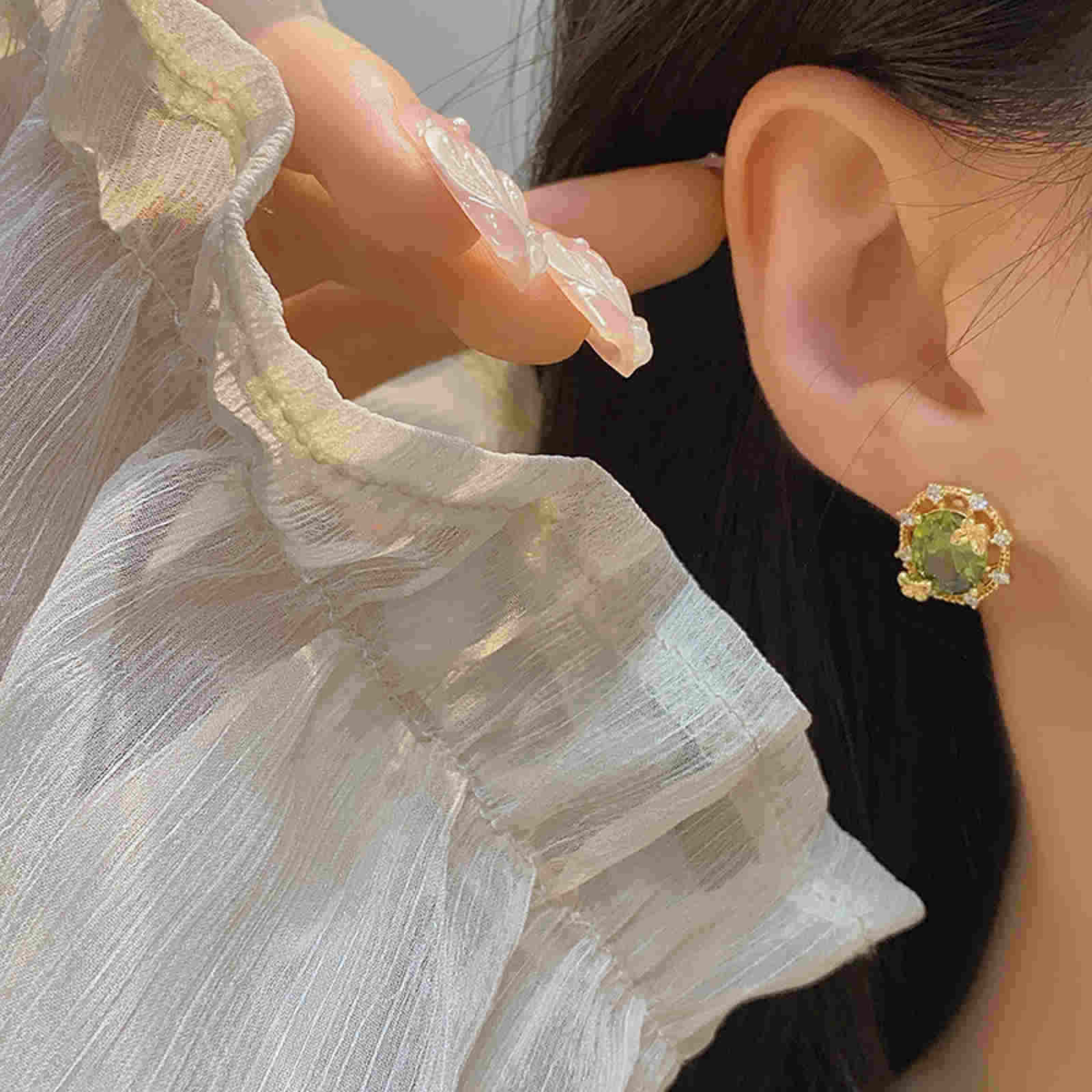 Peridot Stone Jewelry Set Peridot Earrings Bracelet Necklace and Rings Olivine Stone Jewelry