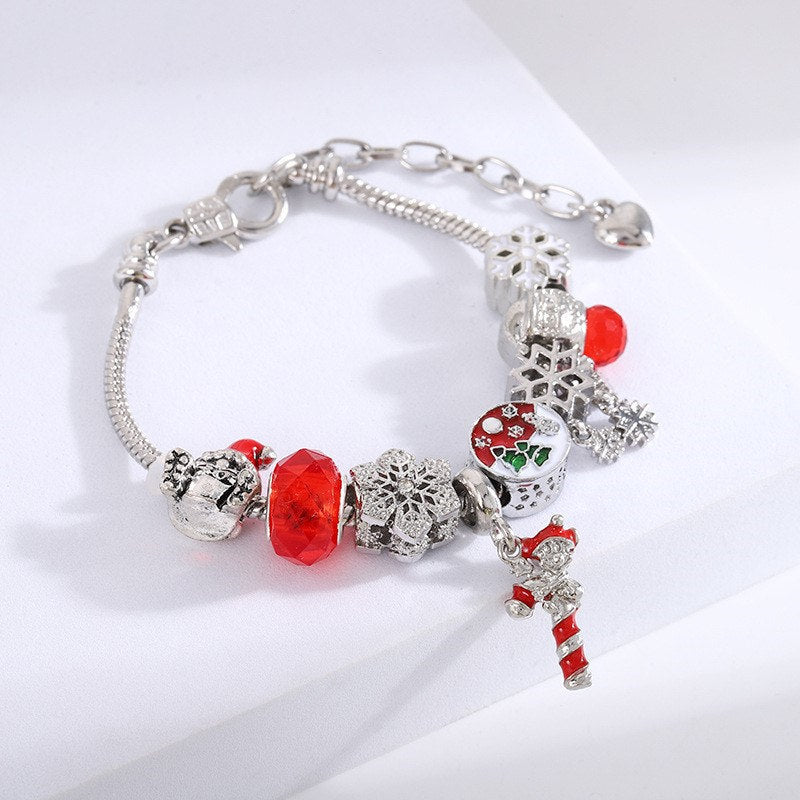 Christmas Bracelet Santa Tree Snowflake Charming Pendant Xmas Gift