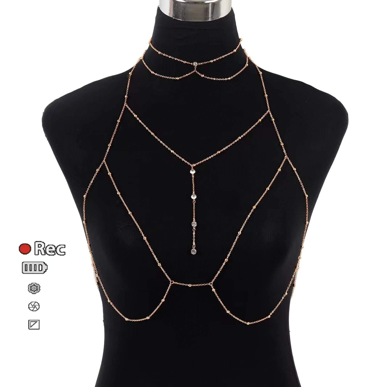 Gold and Silver Necklace Sexy Body Chain Necklace Bikini Bra Body Jewelry for Women