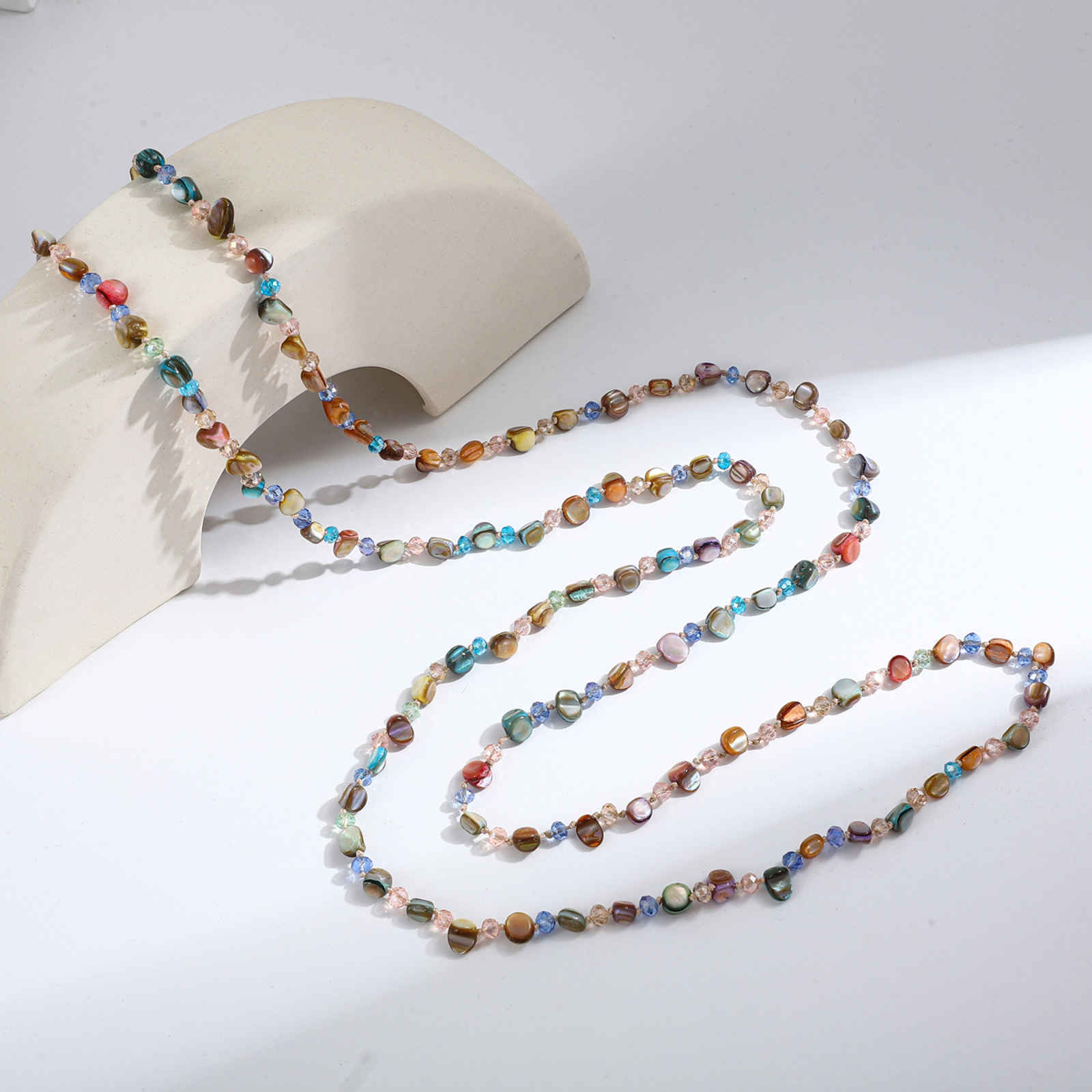 120cm Colorful Stone Long Necklace Super Beautiful Christmas Long Sweater Chain Necklace