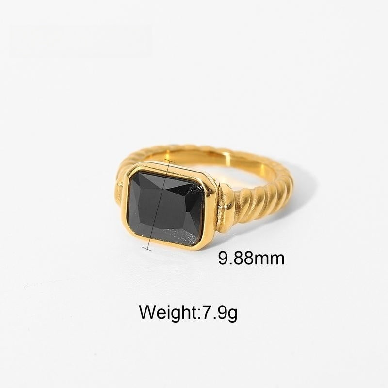 Zircon Rings Pearl and Natural Stone Ring 14K Gold Plated