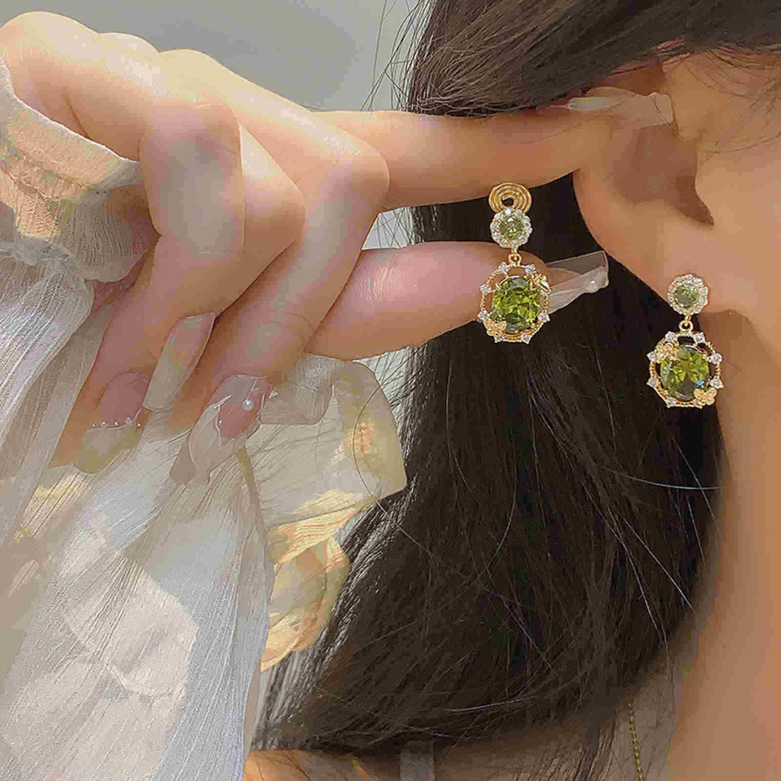 Peridot Stone Jewelry Set Peridot Earrings Bracelet Necklace and Rings Olivine Stone Jewelry