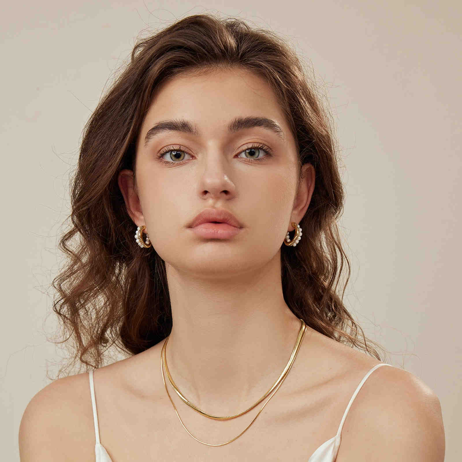 Pearl Hoop Earrings | Gold and Silver Diamond Hoop Earrings | Irregular Hoop Earrings for Women