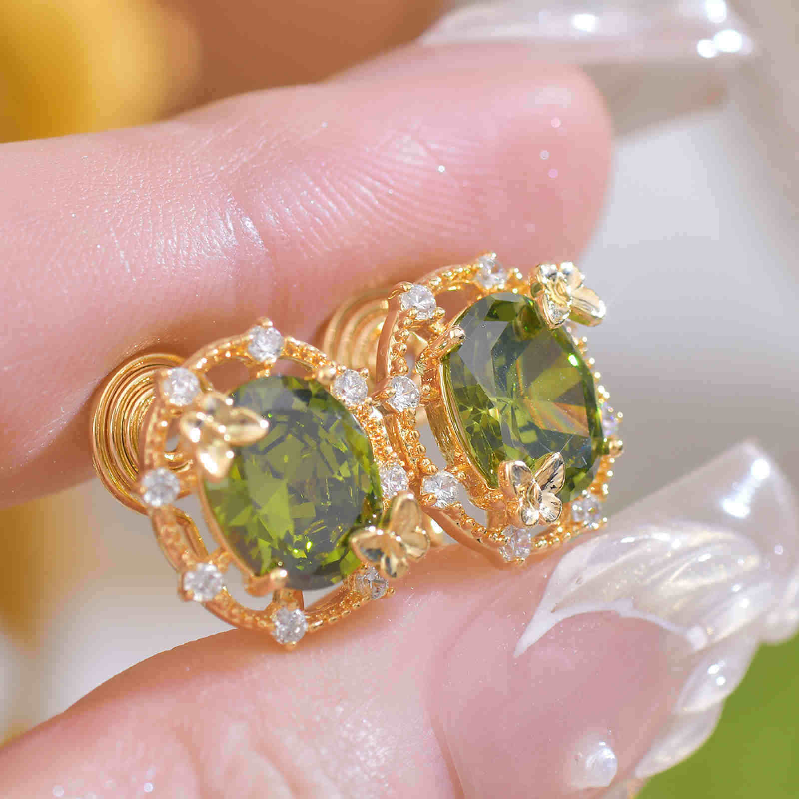 Peridot Stone Jewelry Set Peridot Earrings Bracelet Necklace and Rings Olivine Stone Jewelry