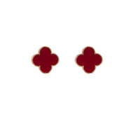 Clover Stud Earrings Lucky Four Leaf Clover Earrings with Sterling Silver Pins