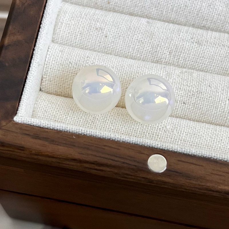 Opal Moonstone Earring Studs Shell Pearl Studs with S925 Silver Pin 8 to 14mm
