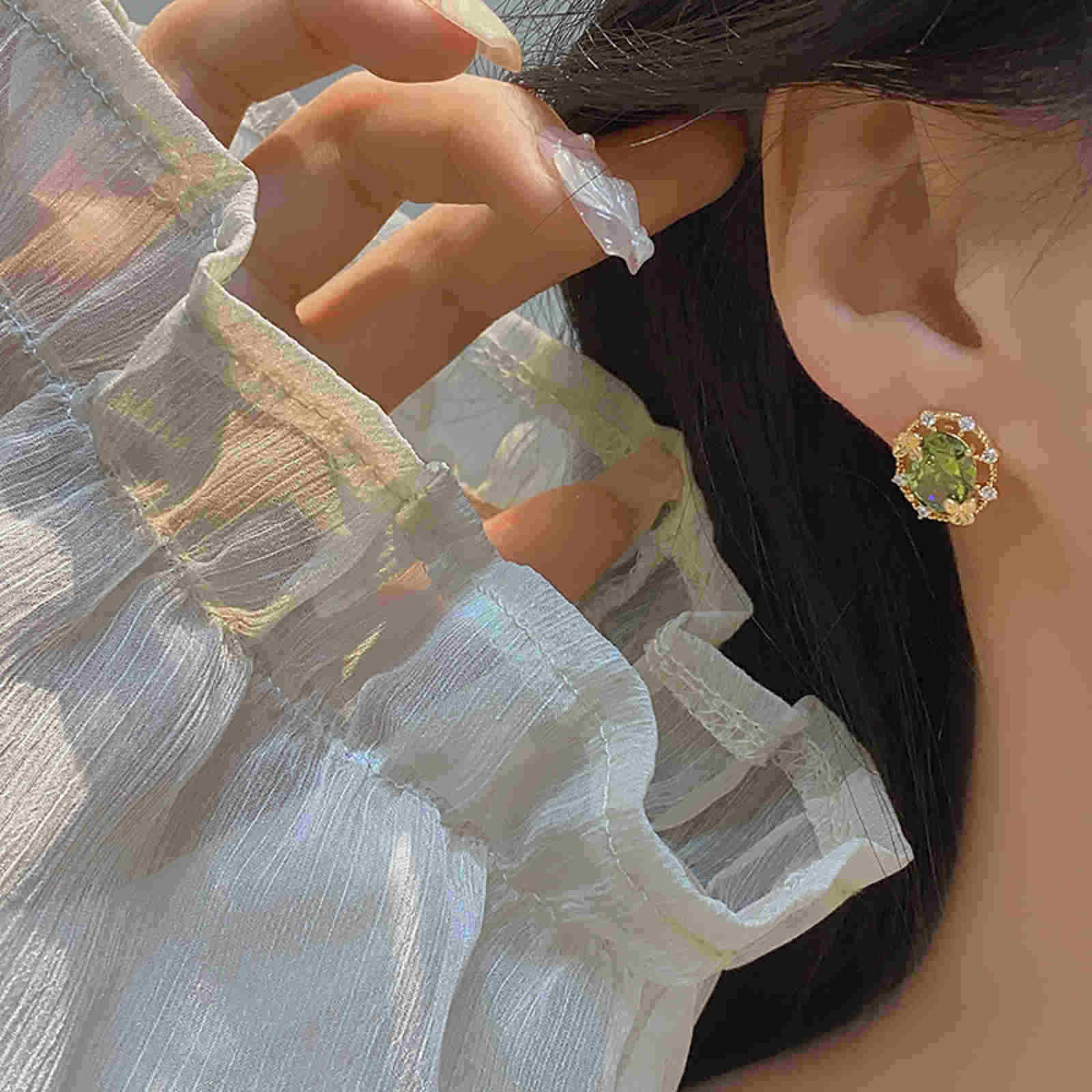 Peridot Stone Jewelry Set Peridot Earrings Bracelet Necklace and Rings Olivine Stone Jewelry