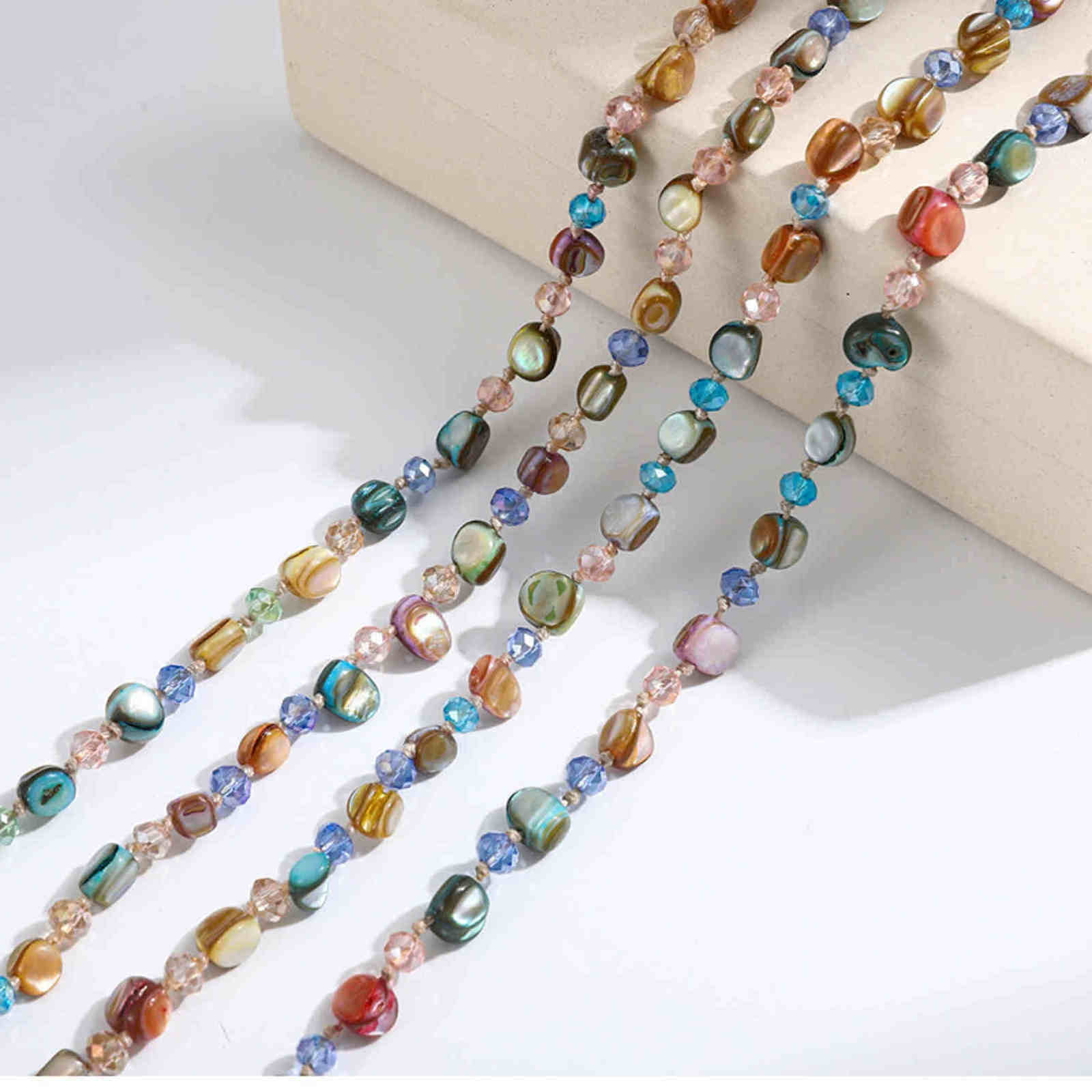 120cm Colorful Stone Long Necklace Super Beautiful Christmas Long Sweater Chain Necklace