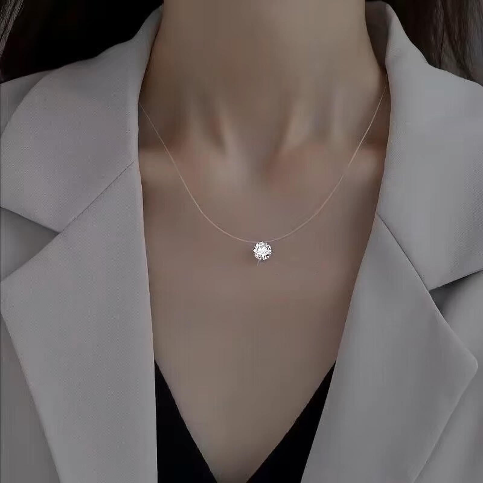 echt schwebender diamant kette